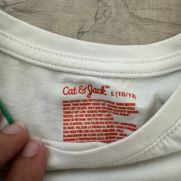 Cat & Jack girls star crew neck tee size L 10/12 - Picture 2 of 3